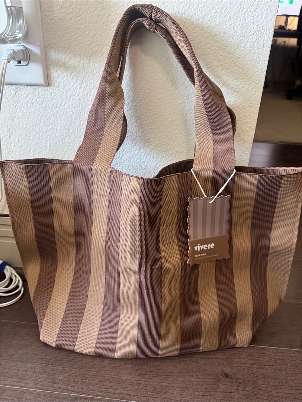 Vivere tote bag brown tripes